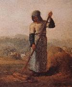 Jean Francois Millet The woman Harrow hay oil